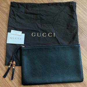 SOLD Gucci bamboo clutch pouch bag